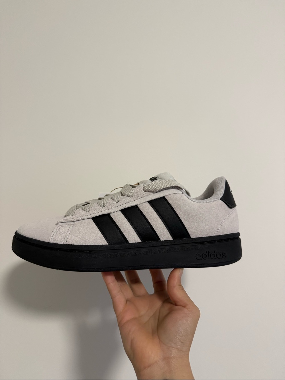 adidas White and Black Low-Top Suede Sneakers size 9.5